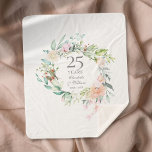 25th Silver Wedding Anniversary Floral Garland Sherpa Blanket<br><div class="desc">Featuring a delicate watercolor floral garland,  this chic botanical 25th wedding anniversary keepsake sherpa blanket can be personalised with your special anniversary information in elegant silver typography. Designed by Thisisnotme©</div>