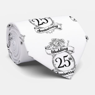 25th Silver Wedding Anniversary Flowers Rose Tie
