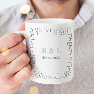 25th Silver Wedding Anniversary Gift Coffee Mug