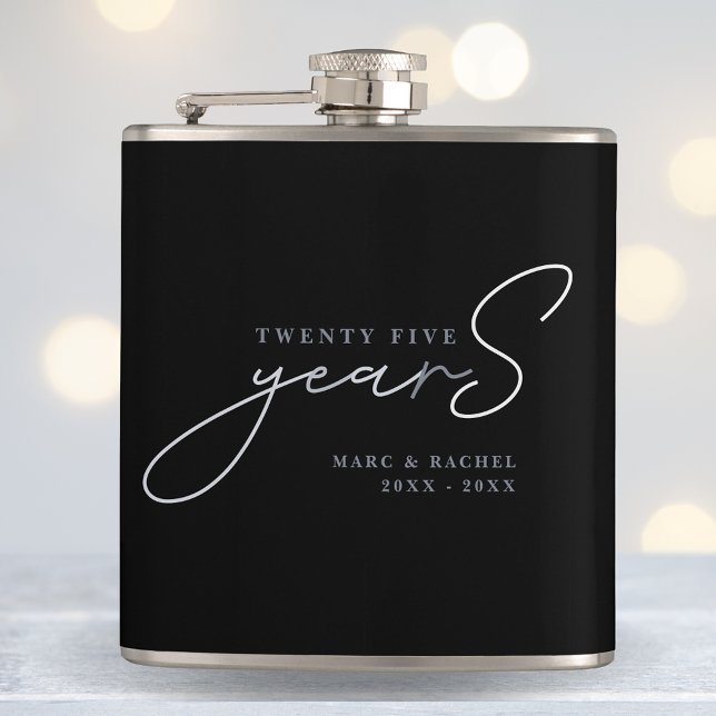 25th Silver Wedding Anniversary Gift Hip Flask (Creator Uploaded)