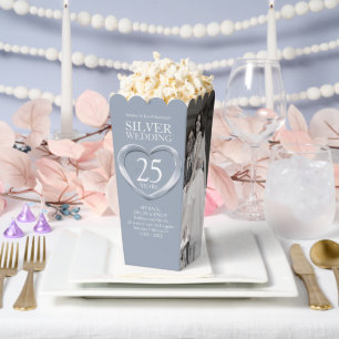 25th silver wedding anniversary heart  favour box