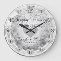 25th Silver Wedding Anniversary Hearts