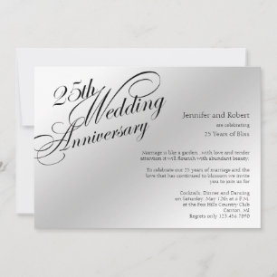 25th Silver Wedding Anniversary Invitation