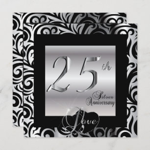 25th Silver Wedding Anniversary Invitation