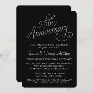 25th Silver Wedding Anniversary Invitations