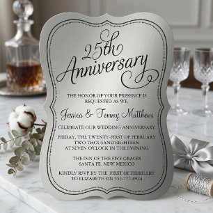 25th Silver Wedding Anniversary Invitations