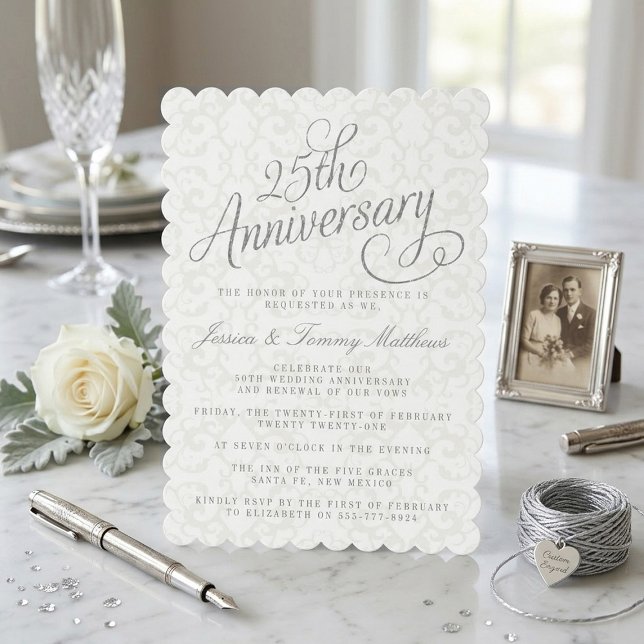 25th Silver Wedding Anniversary Invitations (Creator Uploaded)