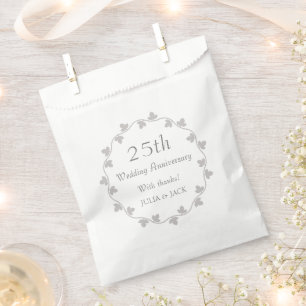 25th Silver Wedding Anniversary Ivy Wreath Favour Bag