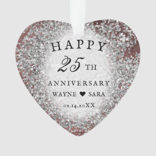 25th Silver Wedding Anniversary Ornament
