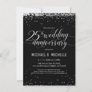 25th Silver Wedding Anniversary Party Invite