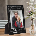 25th Silver Wedding Anniversary Photo Black Plaque<br><div class="desc">Silver wedding anniversary picture frame to personalise with photo, names and dates. Makes an unique personalised 25th anniversary gift for parents and family.</div>