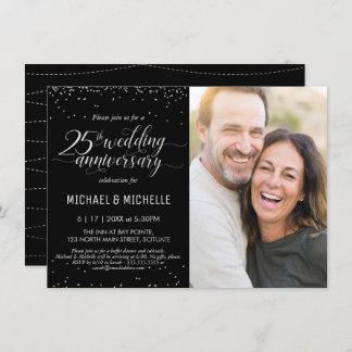 25th Silver Wedding Anniversary Photo Party Invite