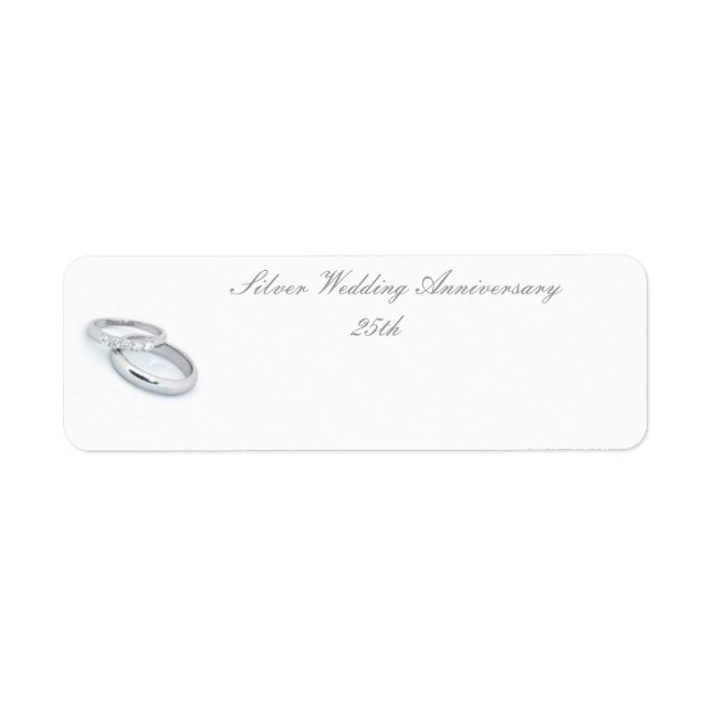 25TH Silver Wedding Anniversary Return Address Label (Front)