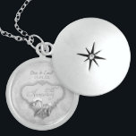 25th Silver Wedding Anniversary Sterling Silver Necklace<br><div class="desc">Silver grey Calla Lily keepsake necklace with floral damask background for a 25th wedding anniversary. Elegant silver banner is accented with two Calla Lilies and has text art saying 25th Anniversary in ornate script. Upper text is ready for you to customise with names and anniversary dates.</div>