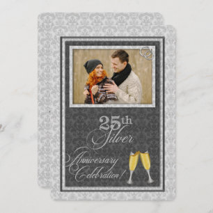 25th Silver Wedding Anniversary with Photo Invitation