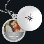 25th Silver Wedding Annivsersary Custom Photo Silver Plated Necklace<br><div class="desc">Upload a photo of the anniversary couple or a photo of their wedding day and personalise with the couple's names and anniversary in this 25th Silver Wedding Anniversary necklace. A lovely gift for the sterling wife from her husband or her kids. Available in a variety of styles.</div>