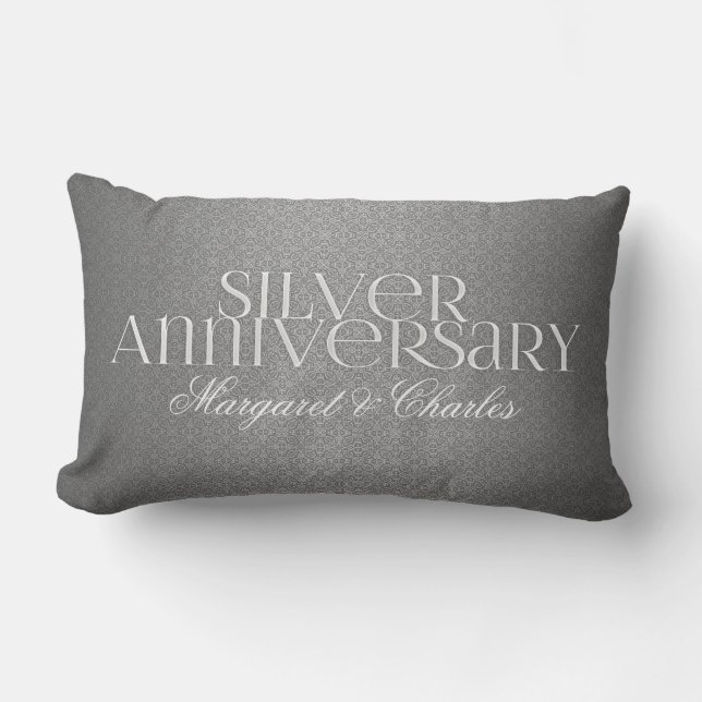 25th Silver Wedding Annivsersary Photo Lumbar Cushion (Front)