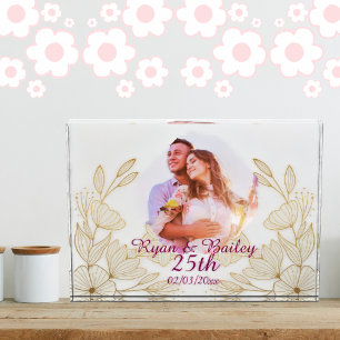 25th Spring Flowers Wedding Anniversary Design Photo Block