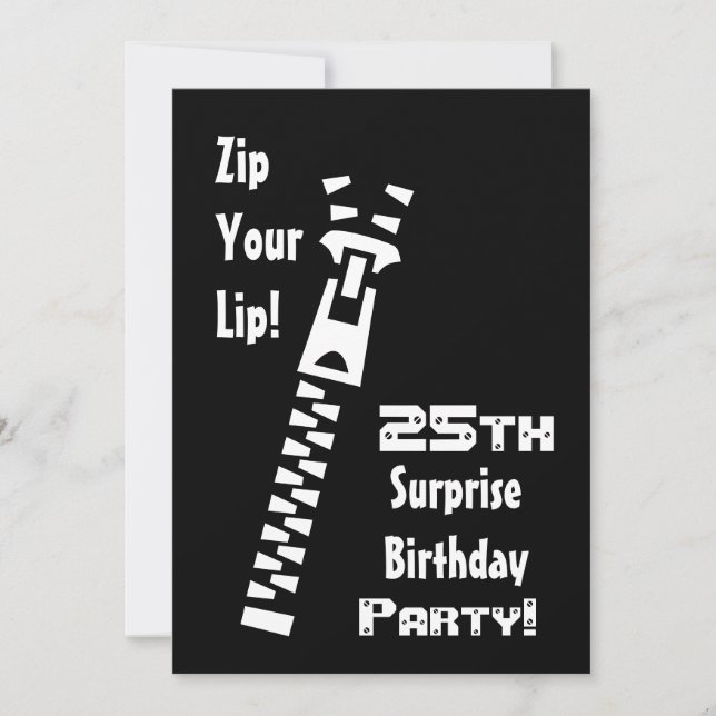 25th SURPRISE Birthday Party Invitation Template (Front)