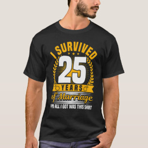 25th Wedding Anniversary, 25 Years Married, Husban T-Shirt