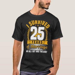 25th Wedding Anniversary 25 Years Married Husband  T-Shirt
