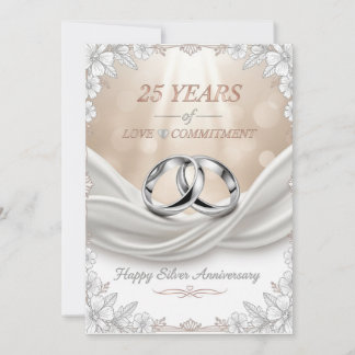 25th Wedding Anniversary Card – Silver Anniversary
