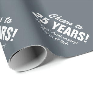 25th Wedding Anniversary couples gift wrap paper