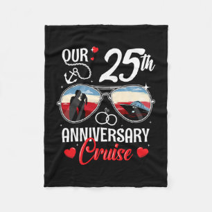 25th Wedding Anniversary Cruise Vacation Husband W Fleece Blanket