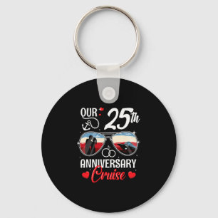 25th Wedding Anniversary Cruise Vacation Husband W Key Ring