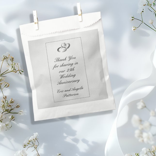 25th Wedding Anniversary Diamond Ring Thank You Favour Bag (Creator Uploaded)