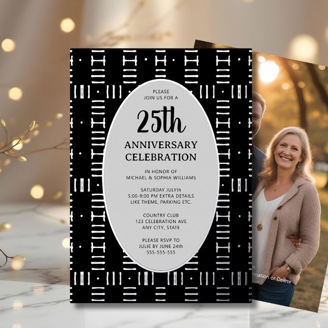 25th Wedding Anniversary Elegant Modern Silver (Creator Uploaded)