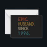 25th Wedding Anniversary Gift Him Epic Husband Card<br><div class="desc">25th Wedding Anniversary Gift Him Epic Husband Since 1996</div>