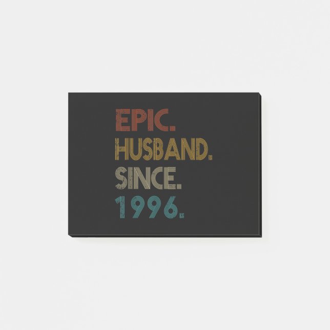 25th Wedding Anniversary Gift Him Epic Husband Post-it Notes (Front)