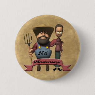 25th Wedding Anniversary Gifts 6 Cm Round Badge