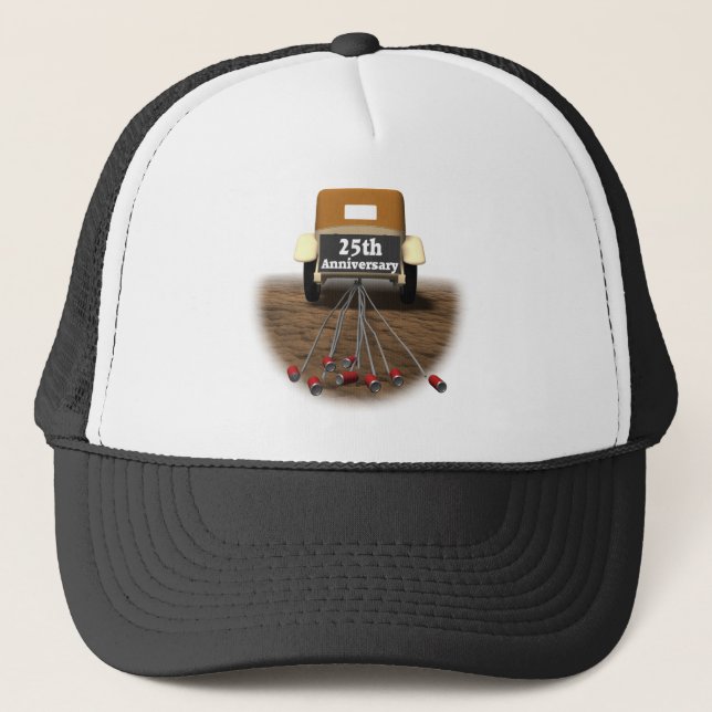 25th Wedding Anniversary Gifts Trucker Hat (Front)