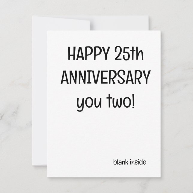 25th Wedding Anniversary Greeting Card - FUNNY (Front)