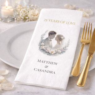 25th Wedding Anniversary Heirloom Celebration Napkin
