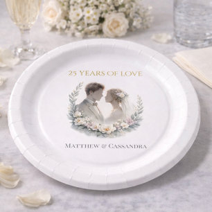 25th Wedding Anniversary Heirloom Celebration Paper Plate
