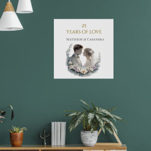 25th Wedding Anniversary Heirloom Celebration Poster