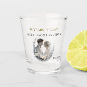 25th Wedding Anniversary Heirloom Celebration Shot Glass