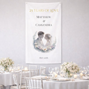 25th Wedding Anniversary Heirloom-Like Keepsake Banner