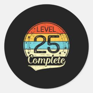 25th Wedding Anniversary Him Her Classic Round Sticker