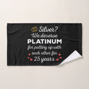 25th Wedding Anniversary I - Silver Funny Couple Bath Towel Set