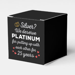 25th Wedding Anniversary I - Silver Funny Couple Favour Box