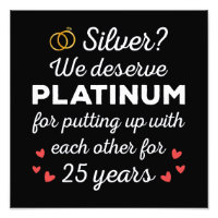 25th Wedding Anniversary I - Silver Funny Couple