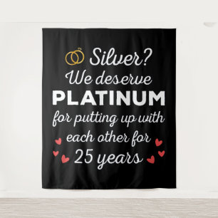 25th Wedding Anniversary I - Silver Funny Couple Tapestry