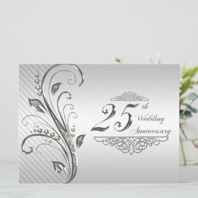 25th Wedding Anniversary Invitation (Standing Front)