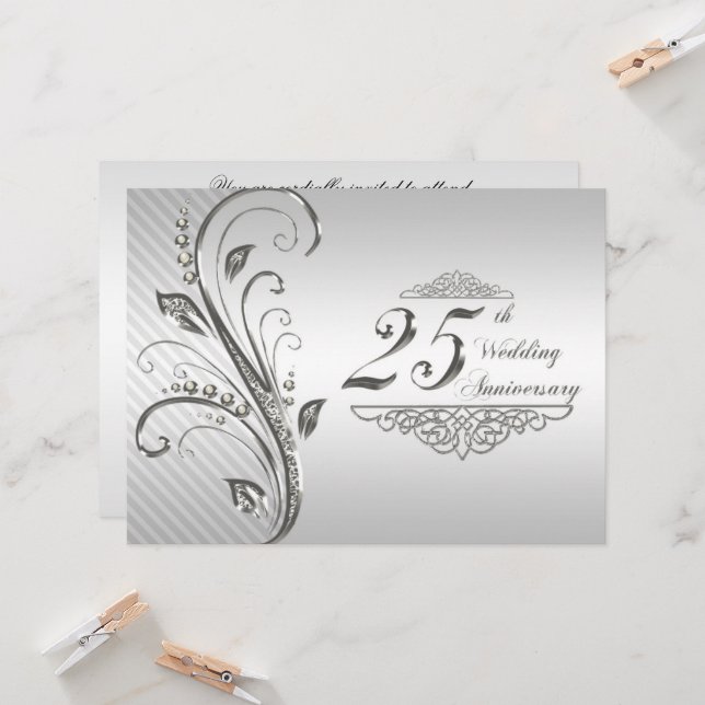 25th Wedding Anniversary Invitation (Front/Back In Situ)