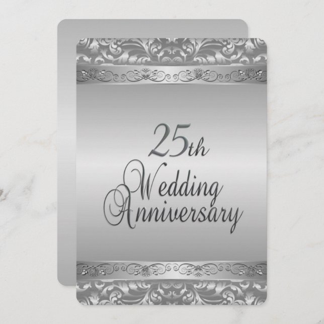 25th Wedding Anniversary Invitation (Front/Back)