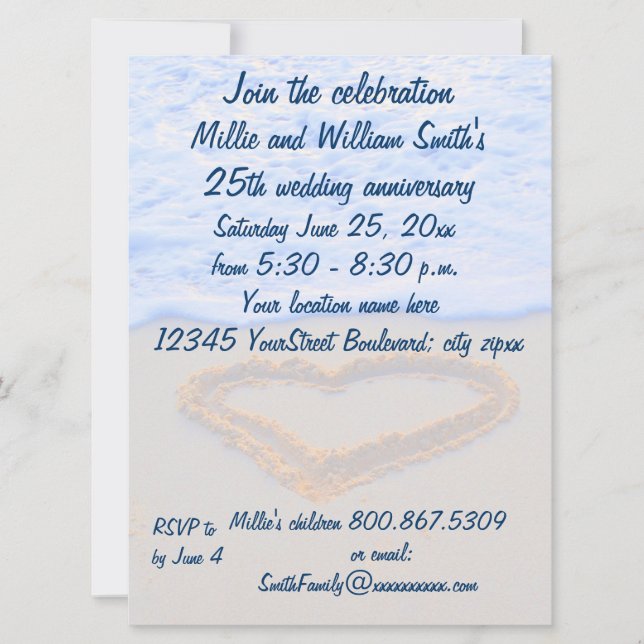 25th Wedding Anniversary Invitation (Front)